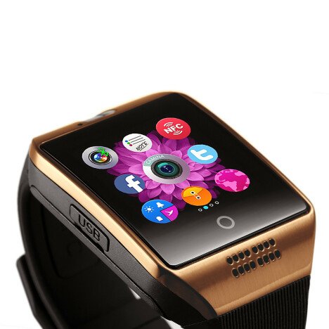 Smartwatch cu telefon iUni Q18, Camera, BT, 1.5 inch, Auriu + Card MicroSD 4GB Cadou